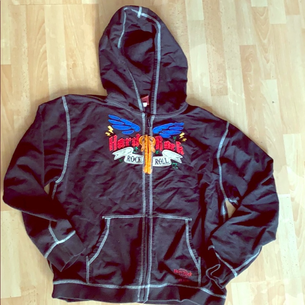 Xl Hard Rock Cafe hoody xl black terry inside
